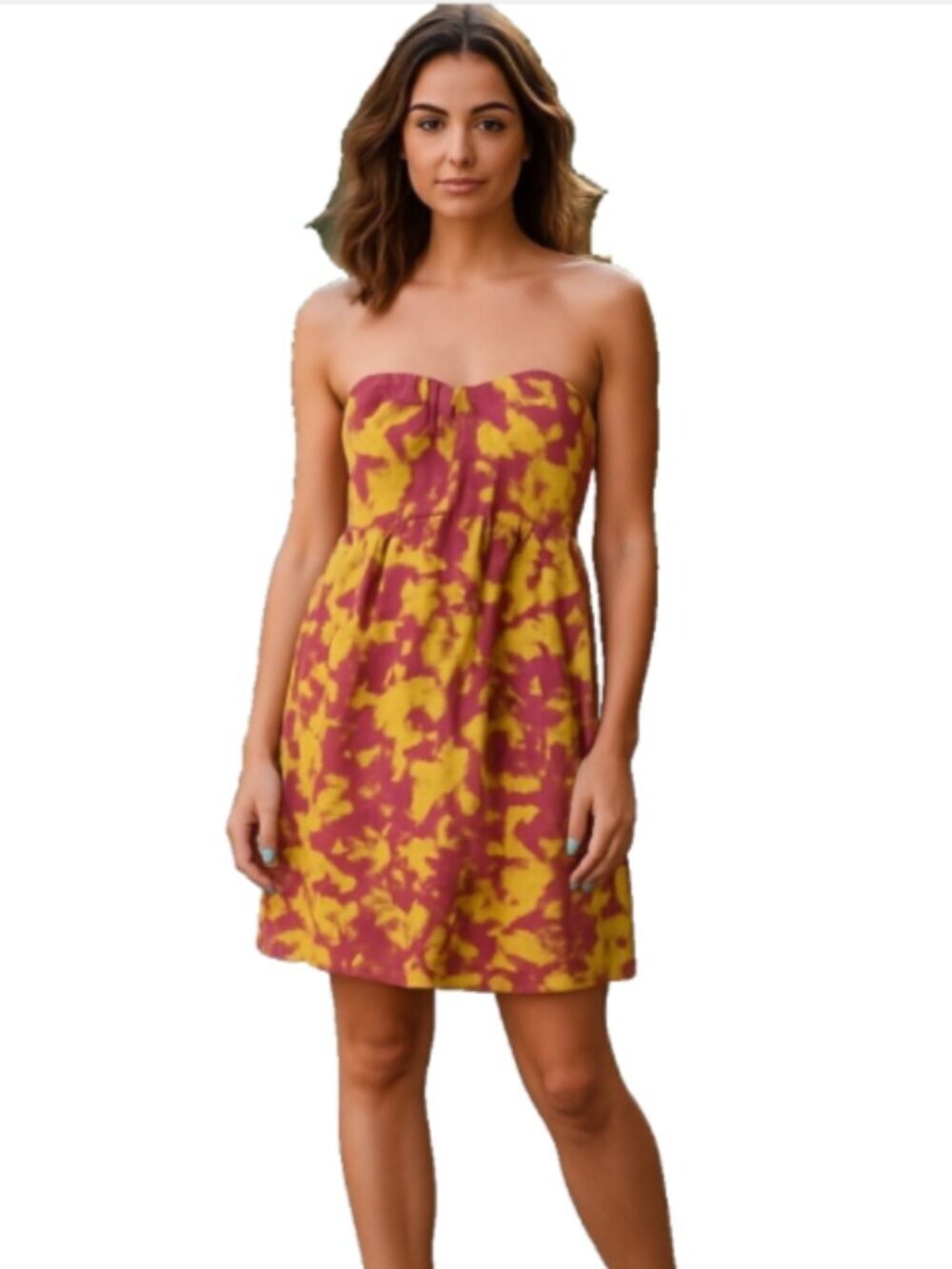 NEW Jay Godfrey SZ 6 Layered Silk Strapless Mini Dress Sheer Pink Green Overlay - Picture 2 of 15